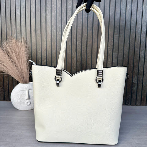 Elegant Off White Kim tote bag for women