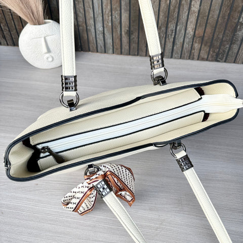 Elegant Off White Kim tote bag for women