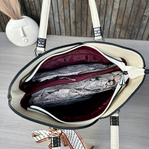 Elegant Off White Kim tote bag for women