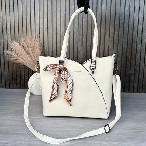 Elegant Off White Kim tote bag for women