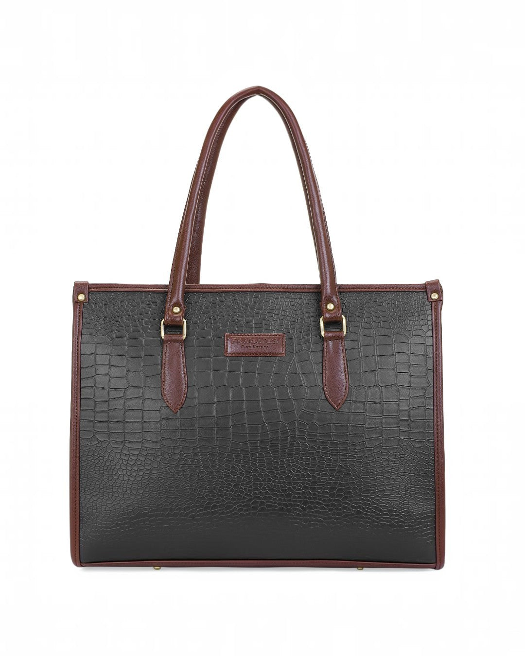 Black Bianca Tote Bag + Brown Twin Mobile Sling Bag