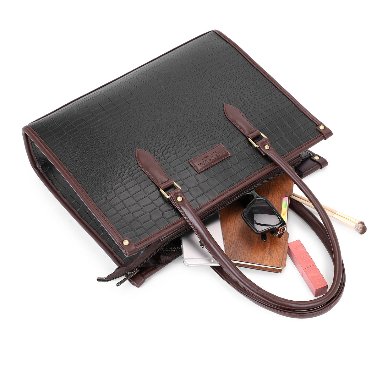 Bianca Croco Leather Tote Bag