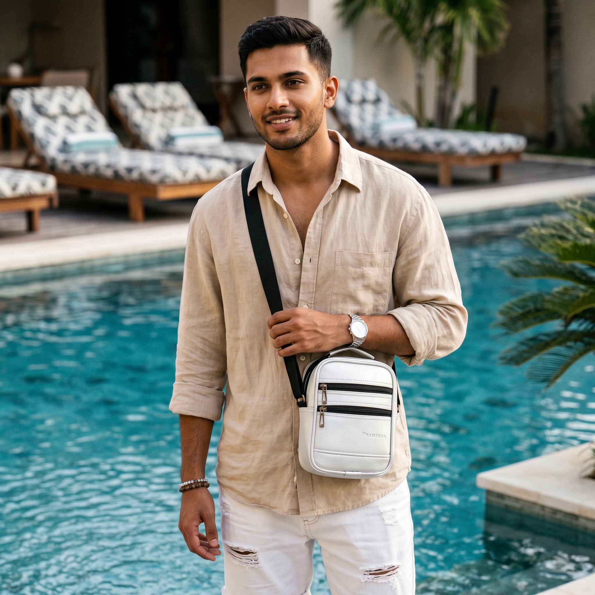 Double Zip Sling bag for men