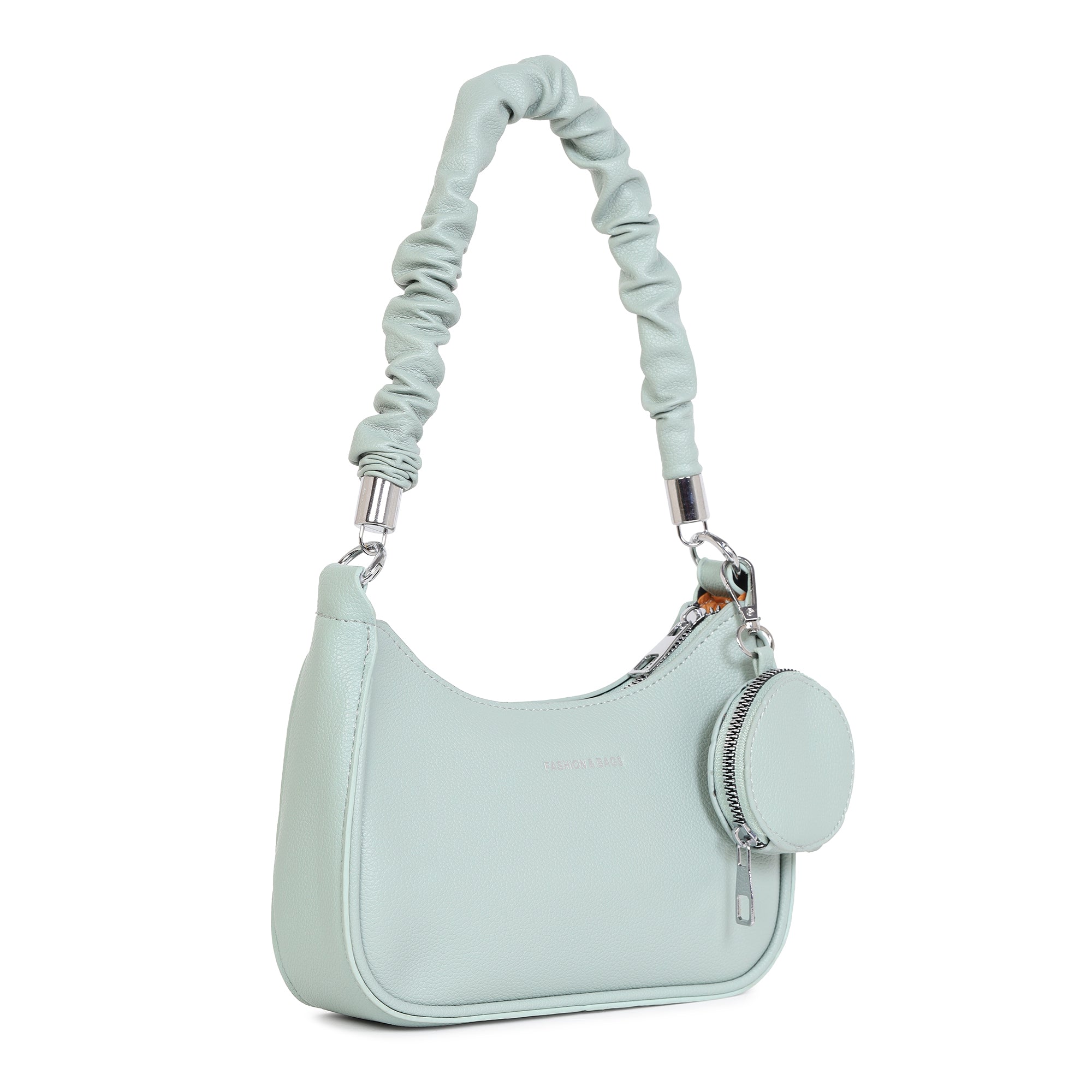 Brown Alica Tote Bag with Mint Green Alexa Shoulder Bag