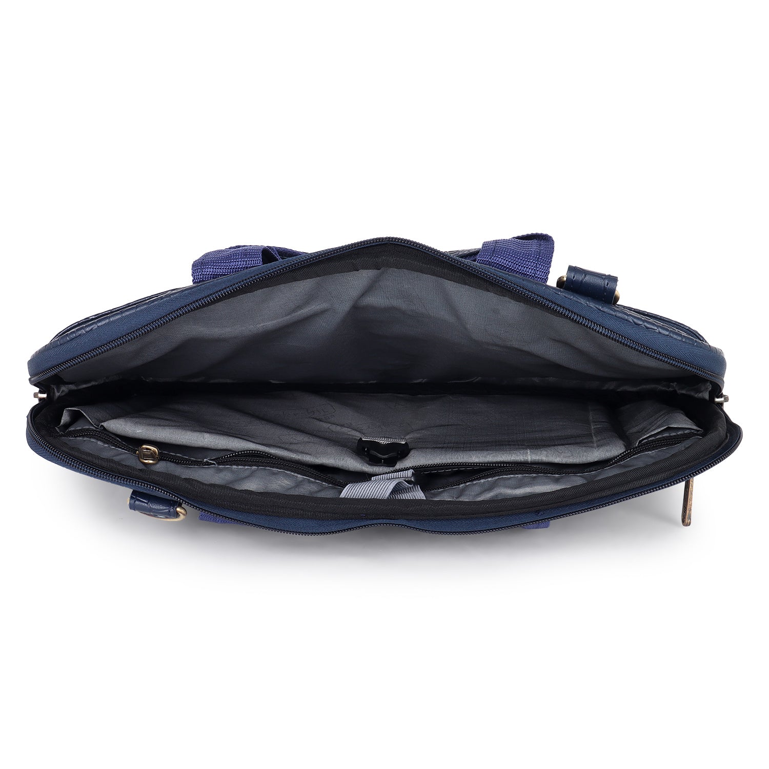 Midnight Blue Pablo Croco Laptop Messenger Bag.