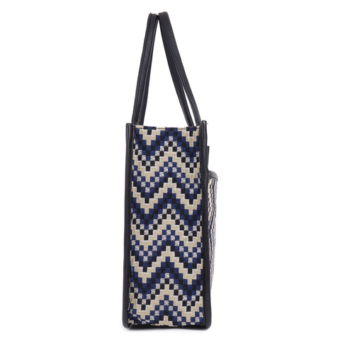 Myra Wavy Black Multicolor Women Tote Bag