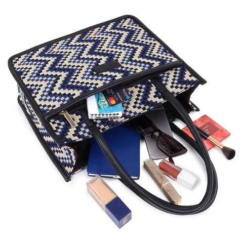 Myra Wavy Black Multicolor Women Tote Bag