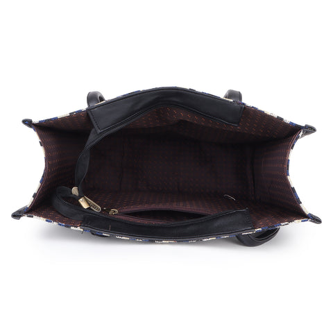 Myra Wavy Black Multicolor Women Tote Bag