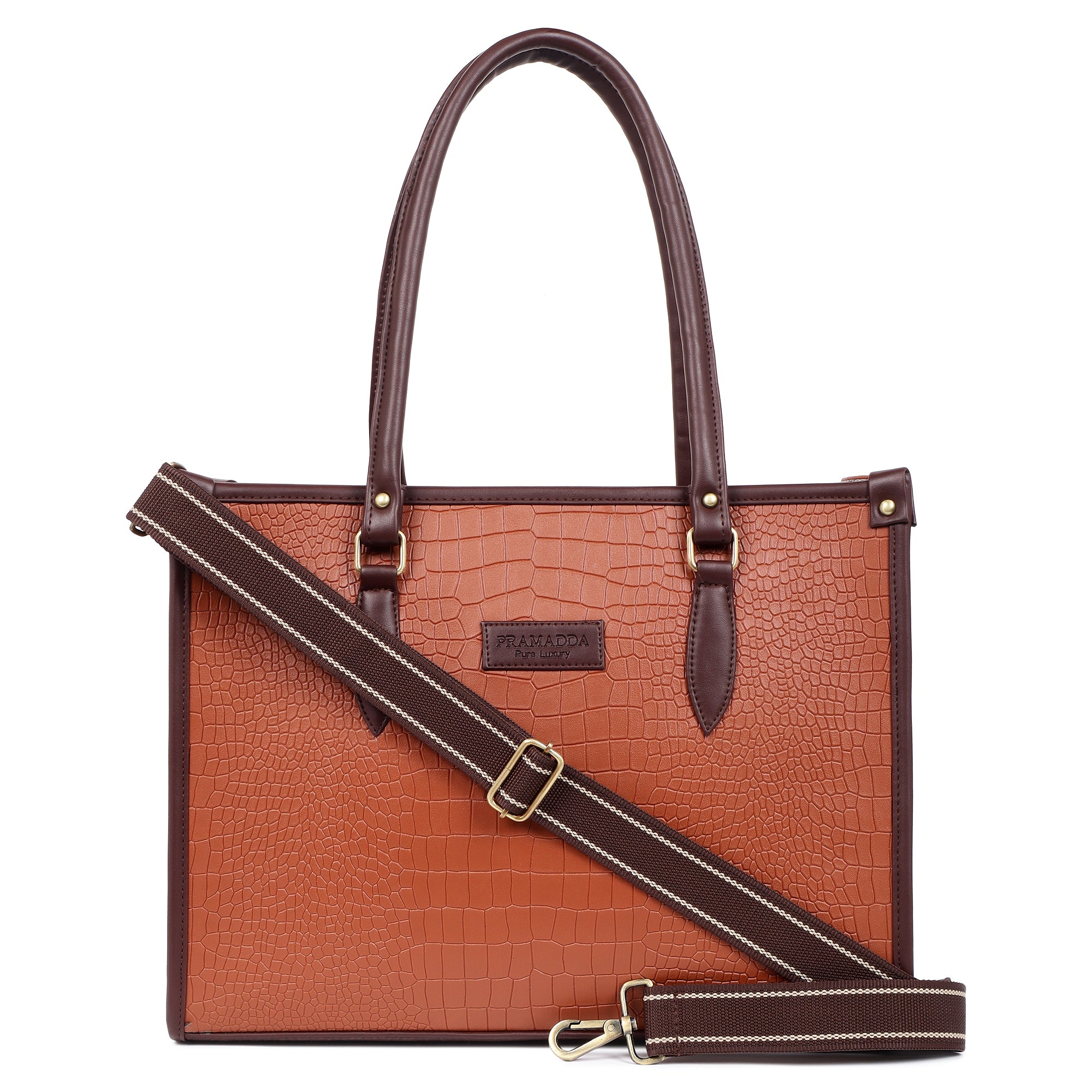 Bianca Croco Leather Tote Bag
