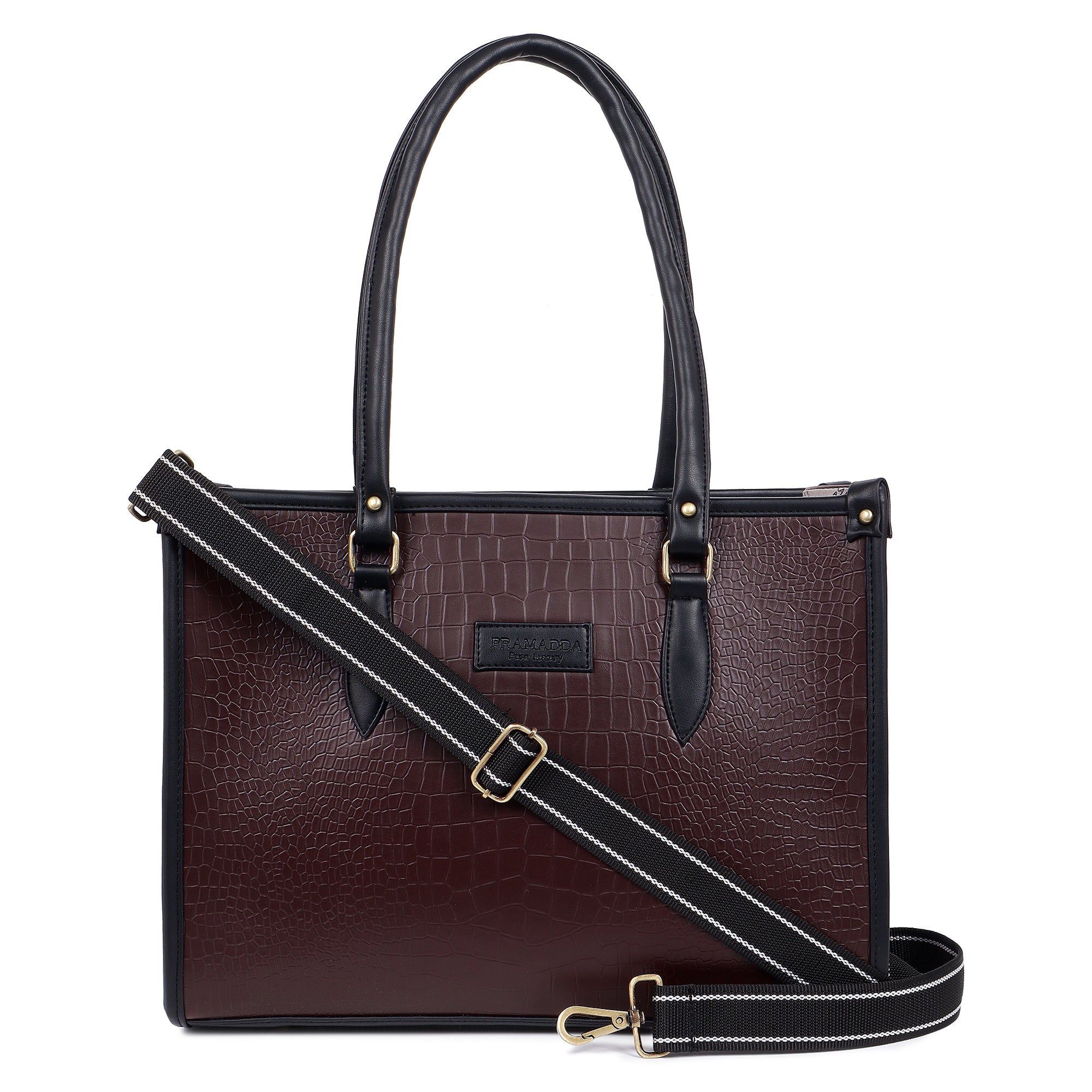 Brown Bianca Tote with Ivory Emma Shoulder Bag