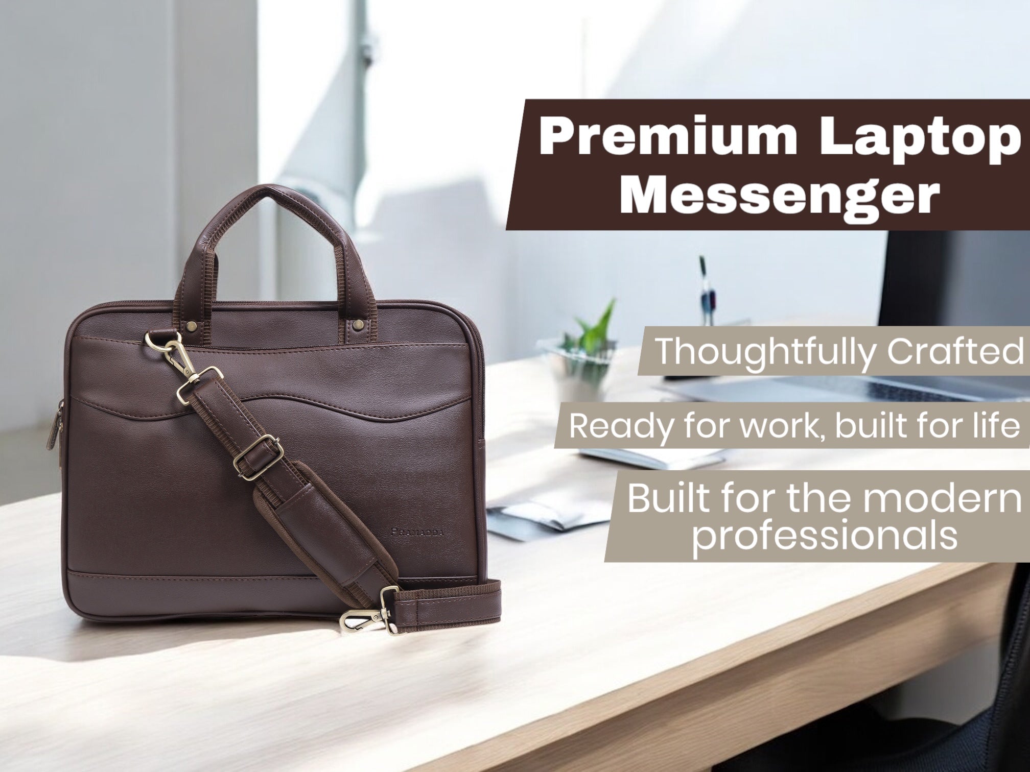 Brown Slim Laptop Messenger | Best Corporate Gift.