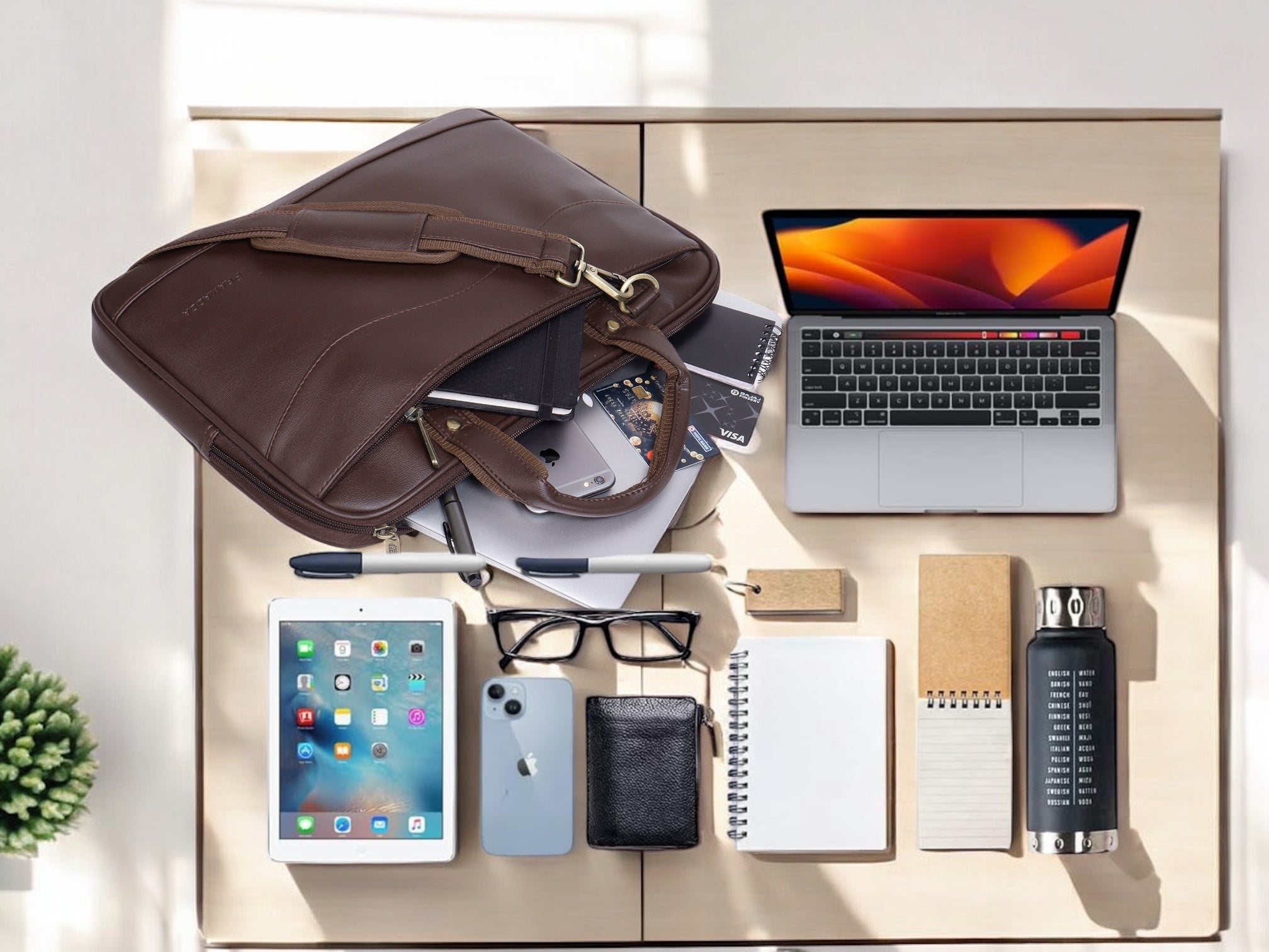 Brown Slim Laptop Messenger | Best Corporate Gift.