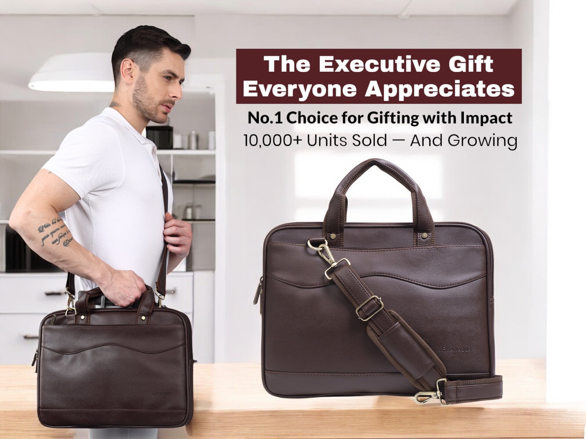 Brown Slim Laptop Messenger | Best Corporate Gift.