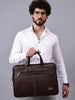Mocha Brown Pearson Croco Office Messenger Bag