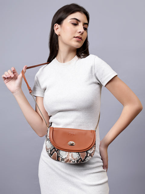Royal Tan Half Moon Purse For Women