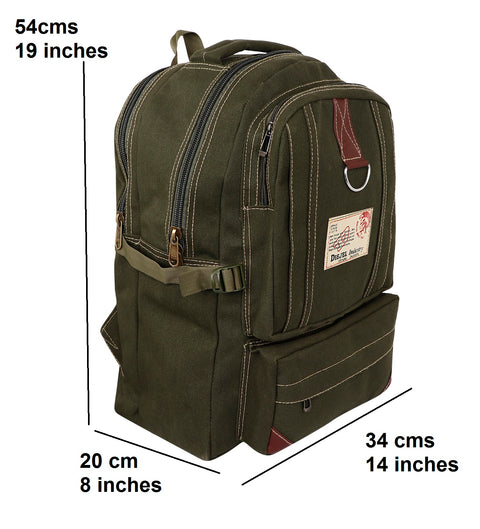 Lappee Canvas Trendy Green Jumbo Backpack for men and women For Office, college, School.
