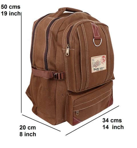 Lappee Canvas Elegant Brown Jumbo Backpack for men and women For Office, college, School.