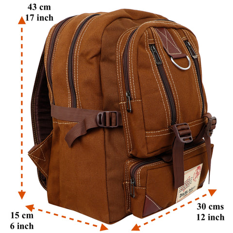 Lappee Canvas Brown Trendy Backpack for men and women For Office, college, School.