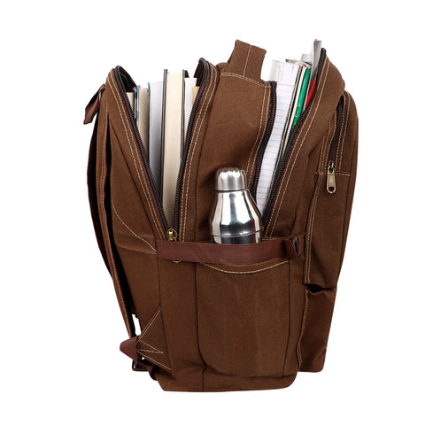Lappee Canvas Elegant Brown Jumbo Backpack for men and women For Office, college, School.