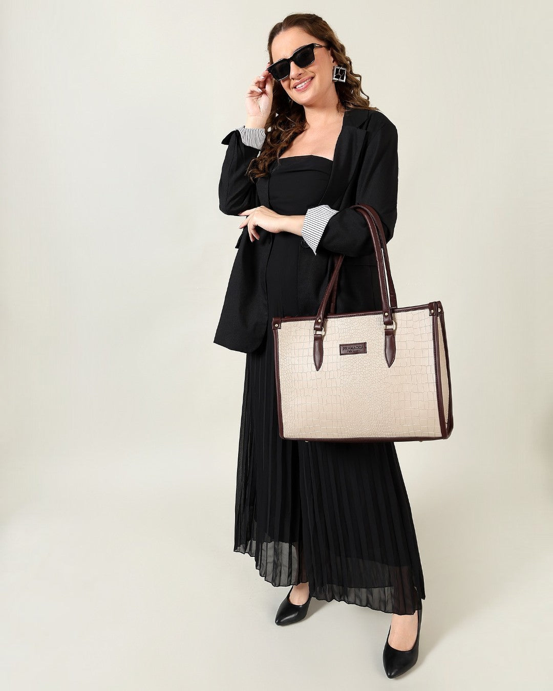 Bianca Croco Leather Tote Bag