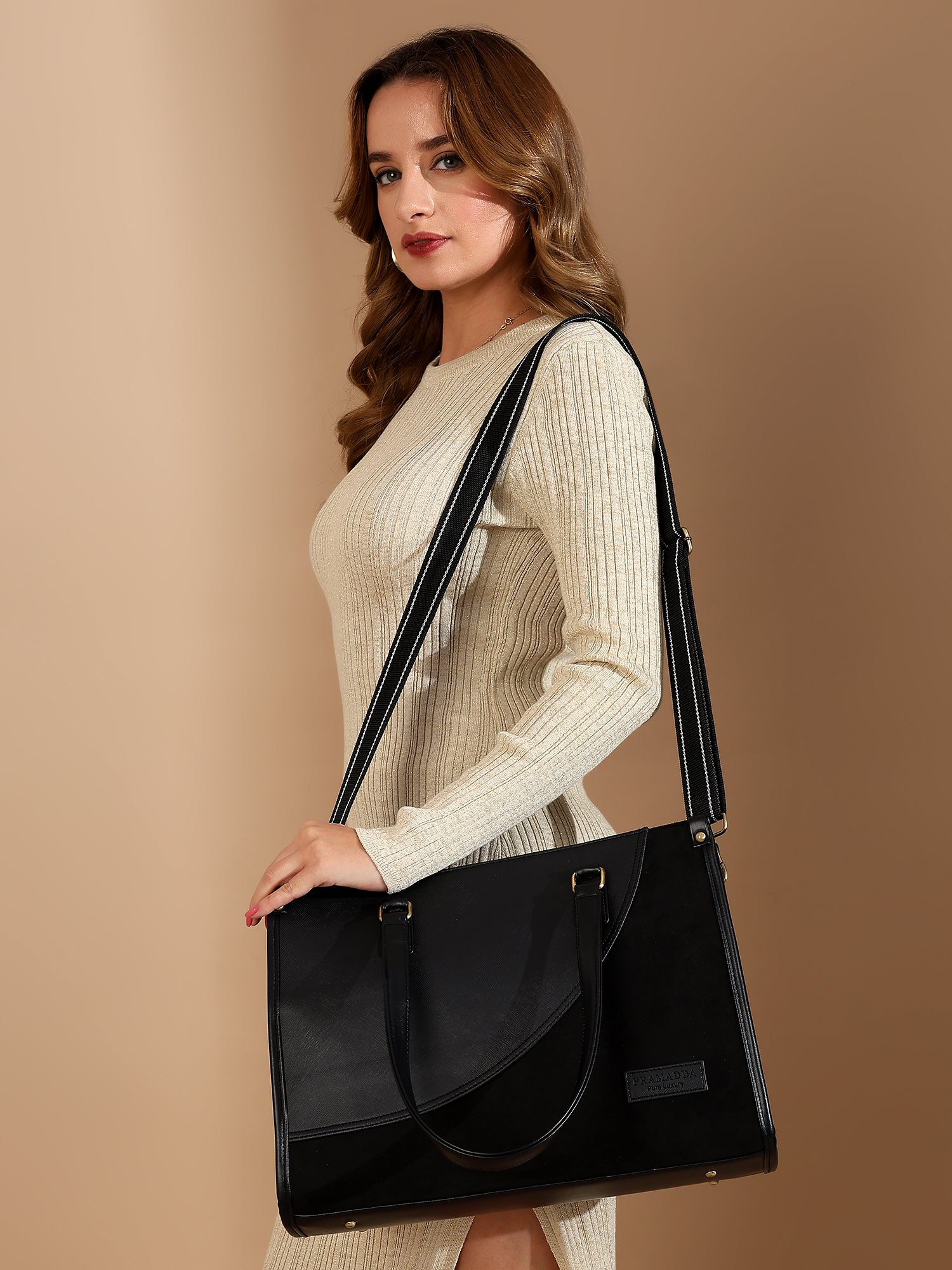 Classic Sophia Suede Tote Bag (15.5" Inch)
