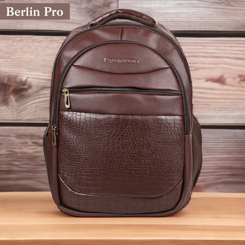 Stylish Choco Brown leather 15.6 Inch Backpack For Men & Women For School, College, Office Travel Bag.