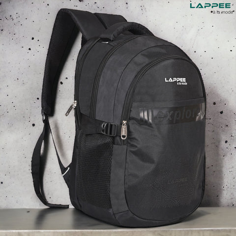 Lappee Elegant Black Casual Backpacks With Rain Cover For Men & Women Office, College, School, Travel.