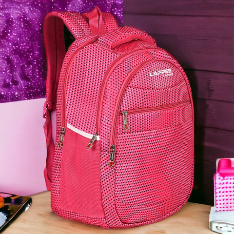 Lappee Printed Pretty Pink Casual Girls Backpack 36L | School College Office Travel.