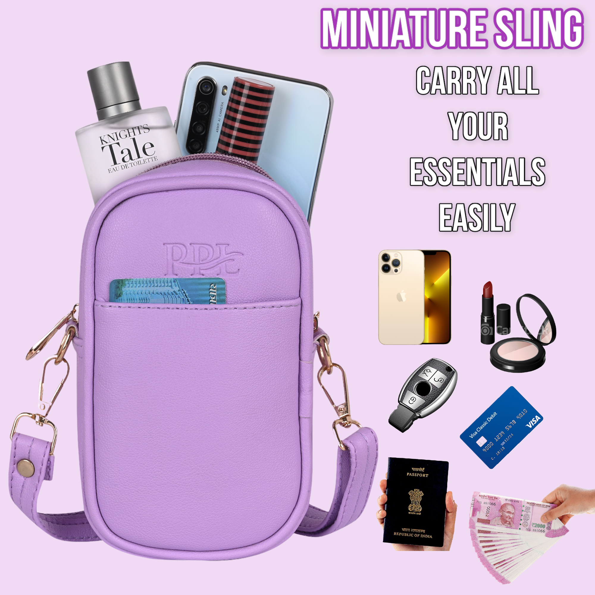Capsule mobile sling bags for women