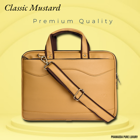 Elegant Mustard office Laptop Messenger File For Women