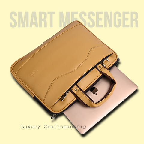 Elegant Mustard office Laptop Messenger File For Women