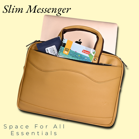Elegant Mustard office Laptop Messenger File For Women