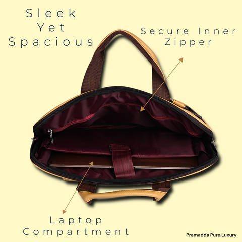 Elegant Mustard office Laptop Messenger File For Women