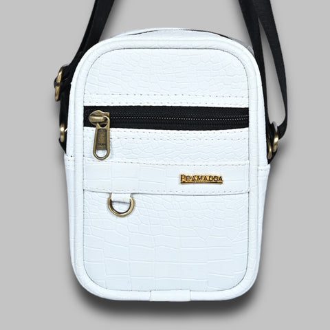 FESTIVE OFFER | Buy 1 Get 1 Free Sling | Black Croco Backpack and white Croco Leather Sling Crossbody Bag.