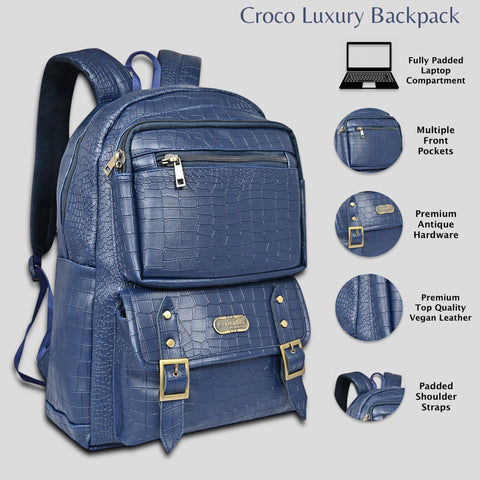 FESTIVE OFFER | Buy 1 Get 1 Free Sling |Blue Croco Backpack and White Croco Leather Sling Crossbody Bag.