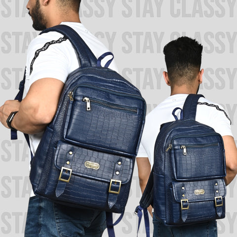 FESTIVE OFFER | Buy 1 Get 1 Free Sling |Blue Croco Backpack and White Croco Leather Sling Crossbody Bag.