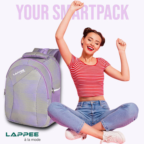 Lappee Printed Pretty Purple Casual Girls Backpack 36L | School College Office Travel.