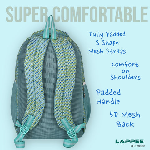 Lappee Printed Green Casual Girls Backpack 36L | School College Office Travel.