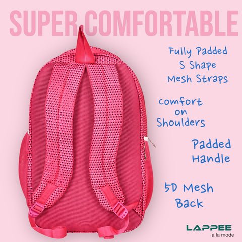 Lappee Printed Pretty Pink Casual Girls Backpack 36L | School College Office Travel.