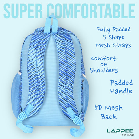 Lappee Printed Elegant Blue Casual Girls Backpack 36L | School College Office Travel.