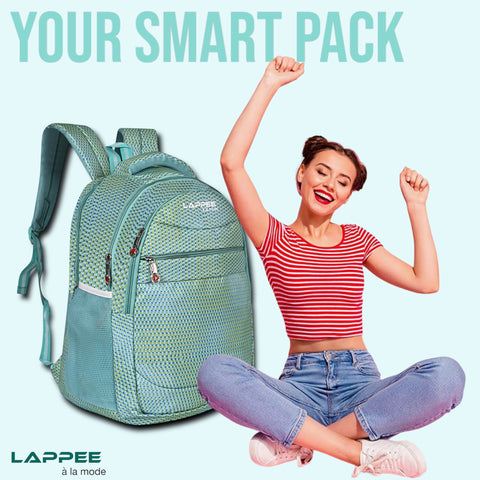 Lappee Printed Green Casual Girls Backpack 36L | School College Office Travel.