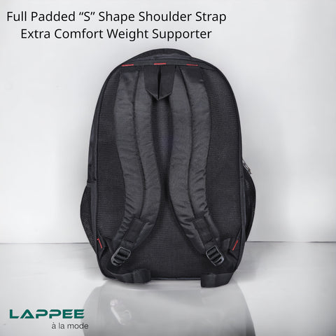 Lappee LION Stylish Black Casual Backpack with Rain Cover for Boys Bagpack for College, Office, School,Travel.