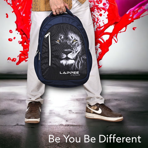 Lappee LION Trendy DarkBlue Casual Backpack with Rain Cover for Boys Bagpack for College, Office, School,Travel.