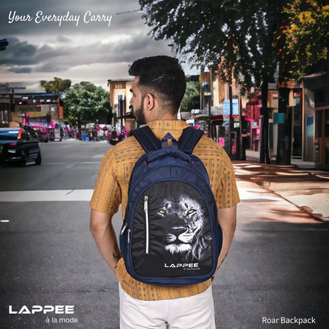Lappee LION Trendy DarkBlue Casual Backpack with Rain Cover for Boys Bagpack for College, Office, School,Travel.