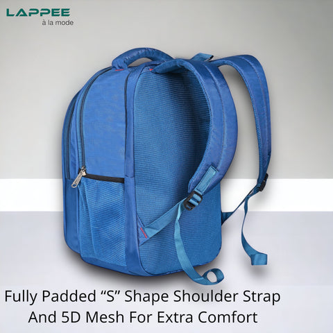 Lappee LION Elegant Blue Casual Backpack with Rain Cover for Boys Bagpack for College, Office, School,Travel.