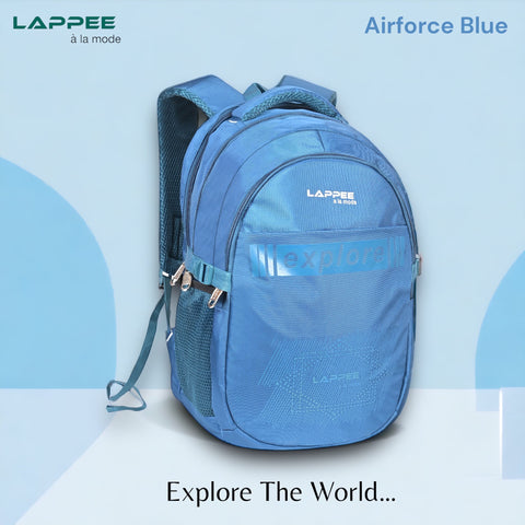 Lappee Trendy Blue Casual Backpacks With Rain Cover For Men & Women School, College, Office, Travel.