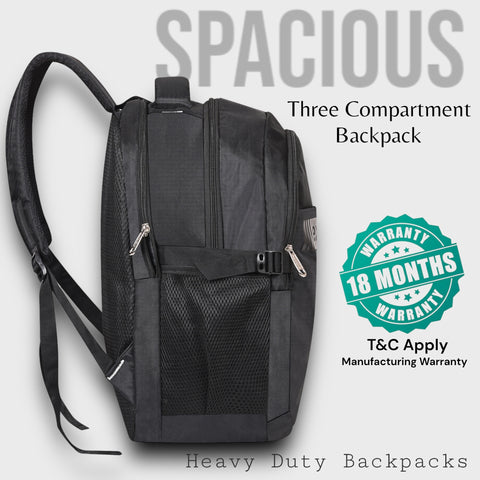 Lappee Elegant Black Casual Backpacks With Rain Cover For Men & Women Office, College, School, Travel.