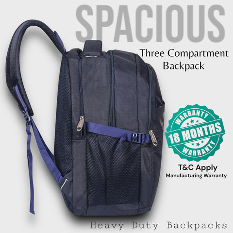 Lappee Stylish Dark Blue Casual Backpacks With Rain Cover For Men & Women School, College, Office, Travel.