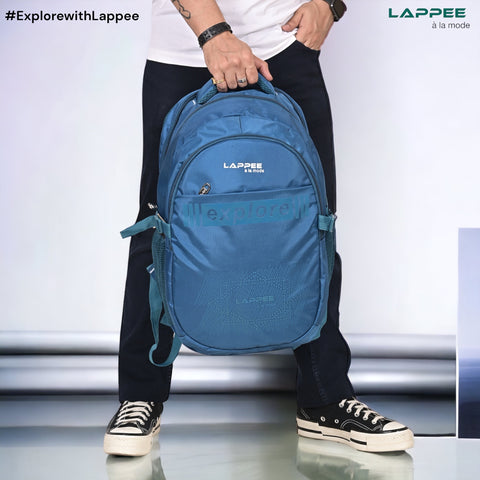 Lappee Trendy Blue Casual Backpacks With Rain Cover For Men & Women School, College, Office, Travel.