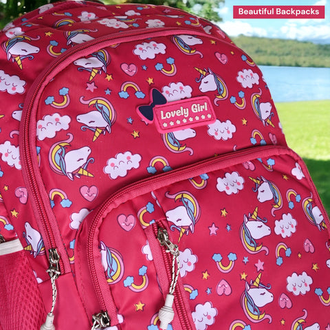 Stylish pretty pink Printed backpack for Girls For School, College, Office, Travel.